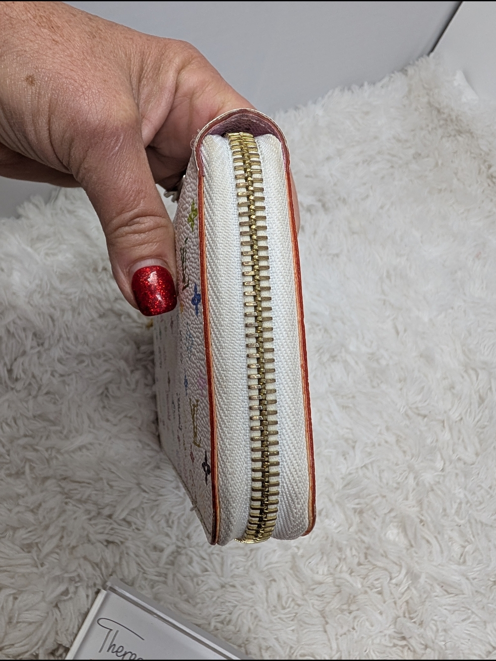 Louis Vuitton Murakami White Multicolor Monogram Zip Wallet - Picture 13 of 14